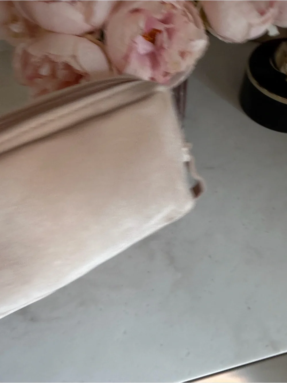 Made for Valentino GWP Pink Velvet Logo Cosmetic Pouch stud wristlet